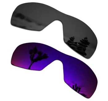 SmartVLT 2 бр. Поляризирани Слънчеви Очила Сменяеми Лещи за Oakley Dart Stealth Черно и Плазмен Лилаво