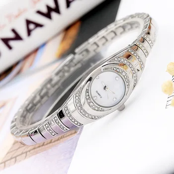 Нови Модни Дамски Часовници-Гривни, Дамски сребърни часовници е от Неръждаема Стомана, Дамски Прости Часовници за момичета 2021