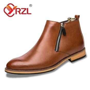 Мъжки кожени обувки YRZL, 2021 г., мъжки обувки, Меки мъжки обувки, универсални ботильоны дантела, Големи Размери 38-46, Обувки, мъжки обувки