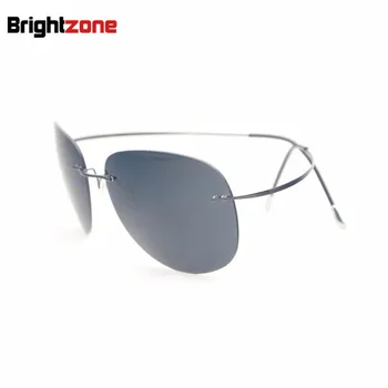 Нови ультралегкие Поляризирани Слънчеви очила Brightzone В Титанов Ръбове, Без рамки, Големи Размери, Слънчеви Очила с защита от UVA UVB
