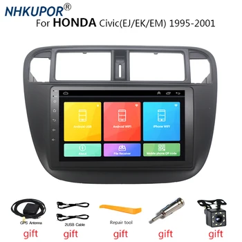 Android Съвместим Кола Стерео Double Din DVD Плейър GPS Навигация Авторадио Восьмиядерный Bluetooth За Honda Civic 1995-2001